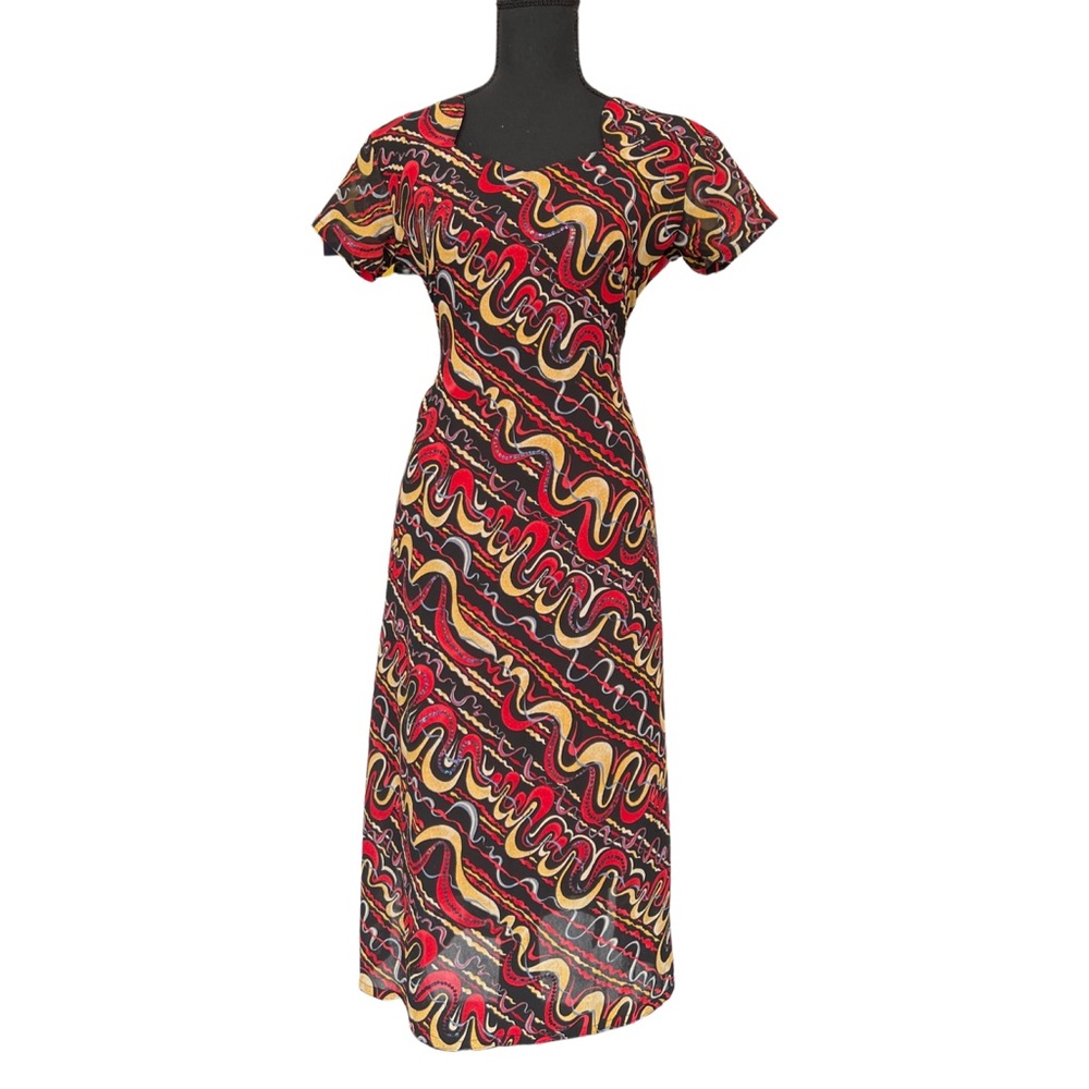 VTG 80s abstract artwork Dress